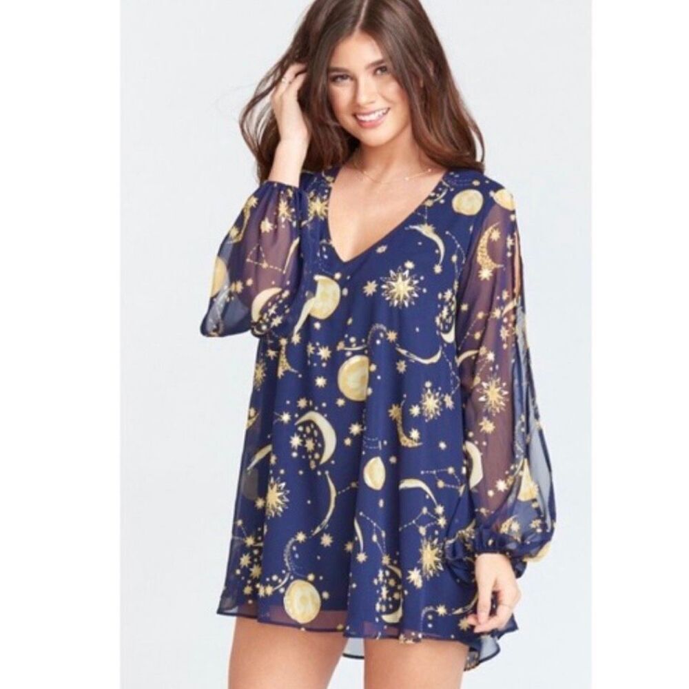 Show Me Your Mumu Tessa Tunic‎ Dress Size L moon star zodiac  boho